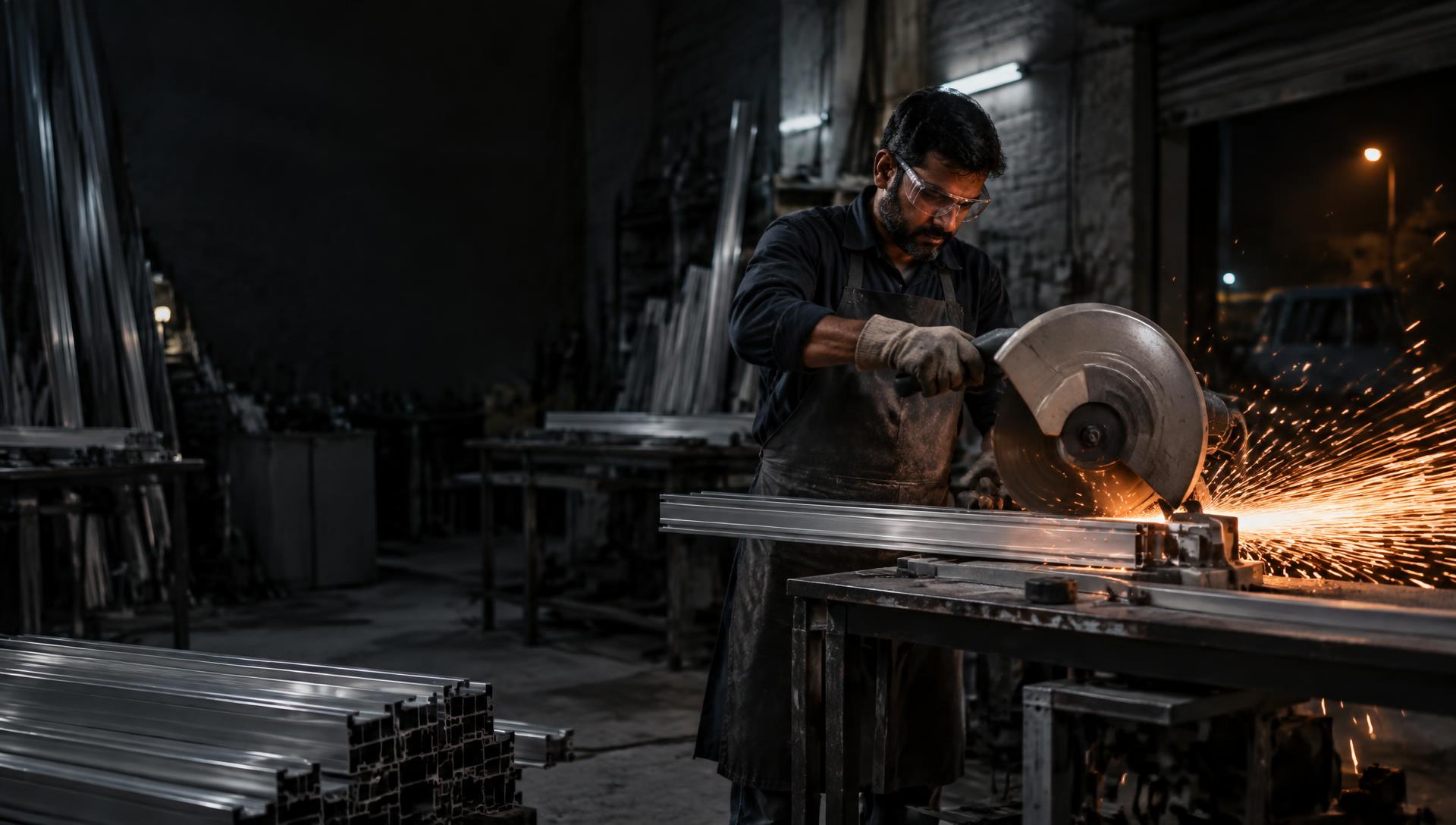 Aluminium fabrication specialist at work